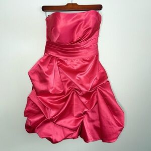Vintage Pretty Maids Fuchsia Satin Prom Dress Size 6 80s Formal